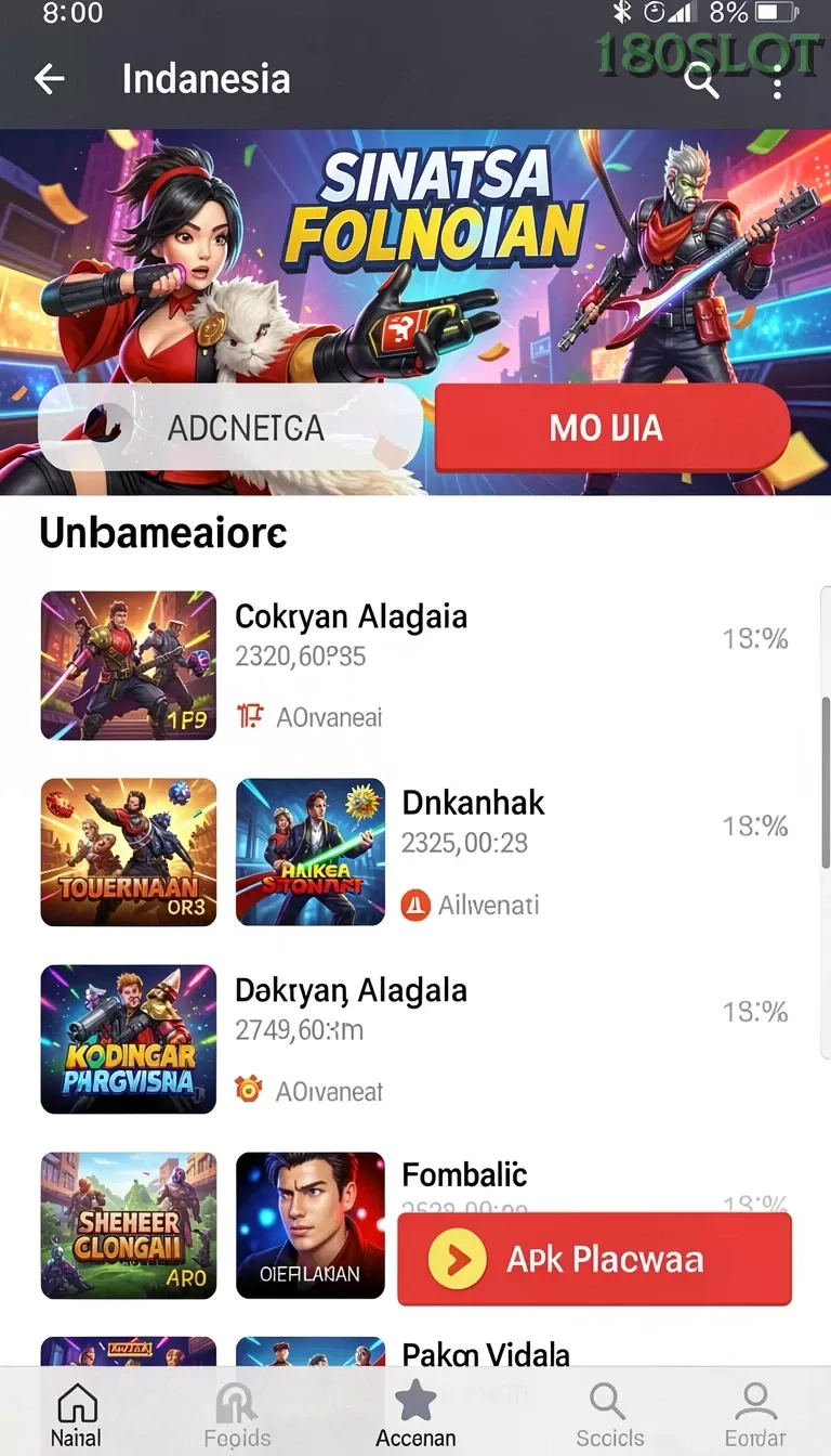 Cuplikan layar BOLA07 — menu navigasi