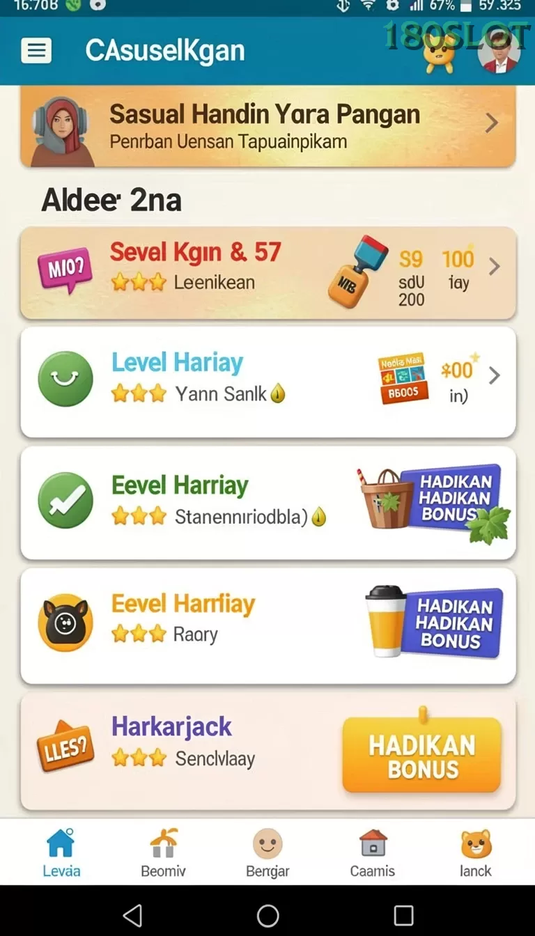 Cuplikan layar BANDIT4D — menu navigasi